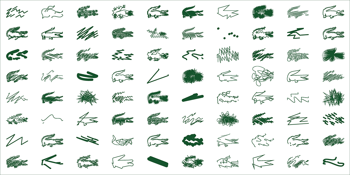 Lacoste logos by Peter Saville, 2013